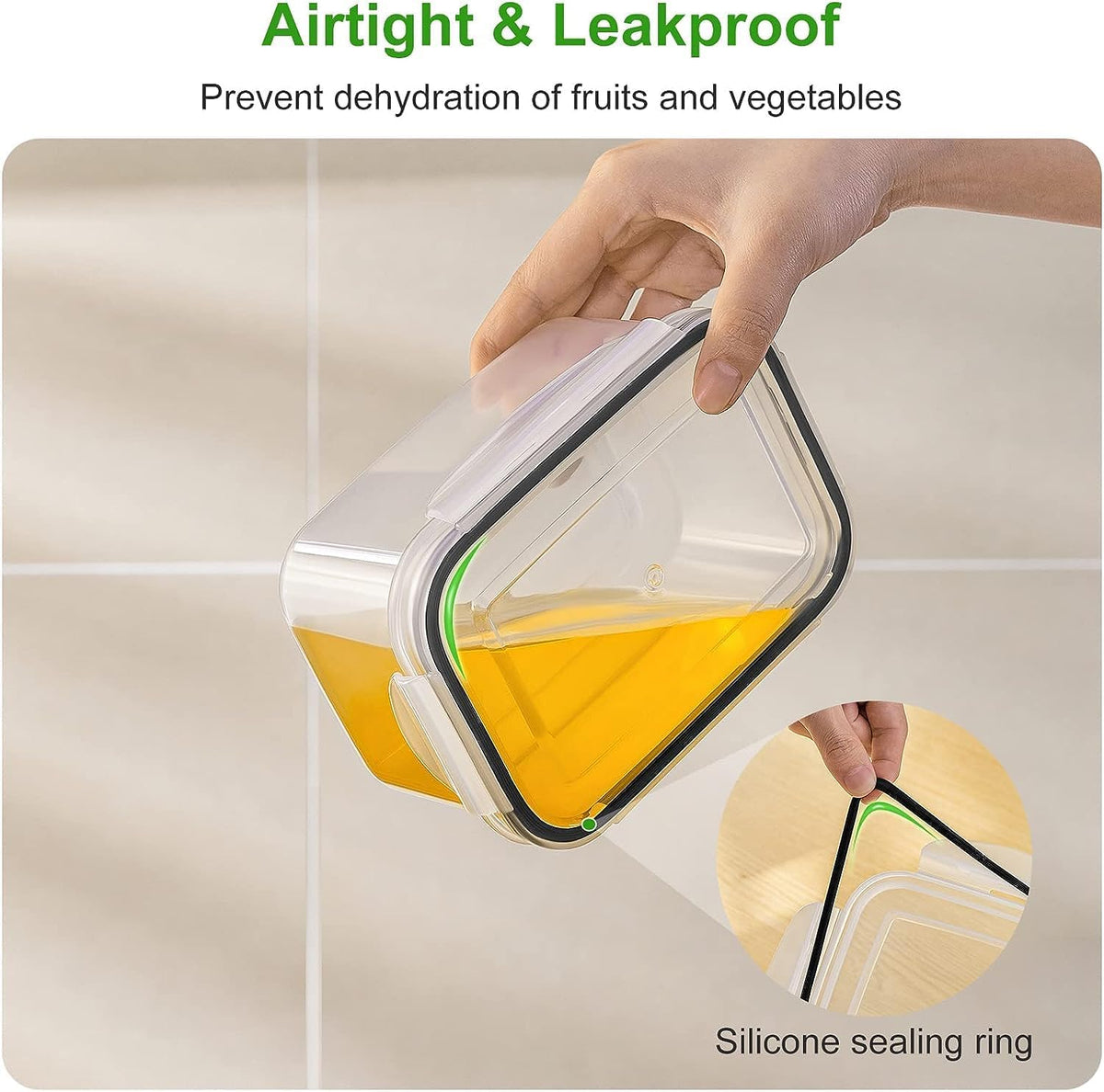 6 PCS Large Leakproof Food Storage Containers with Removable Colander W24418