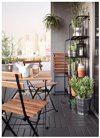 Foldable Acacia Black Chair A5945