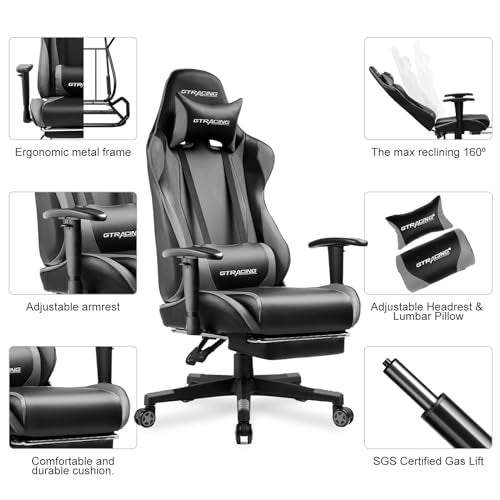 Blue Gaming Chair with Footrest H82873