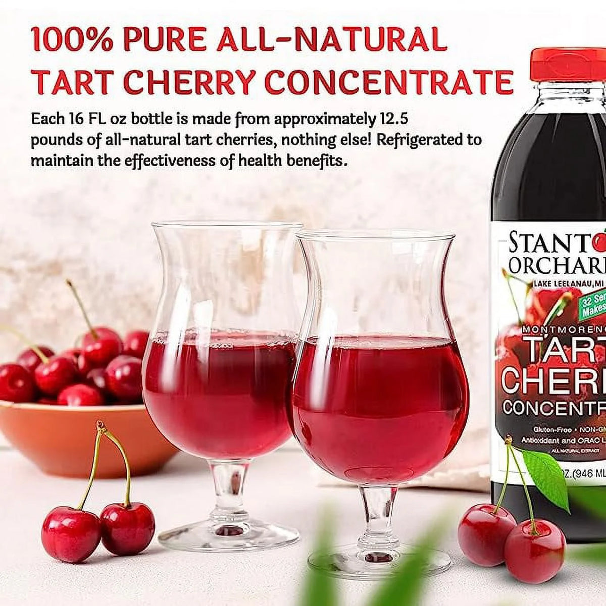 Tart Cherry Montmorency Concentrate Juice 2 Pack 32 FL Oz U6680