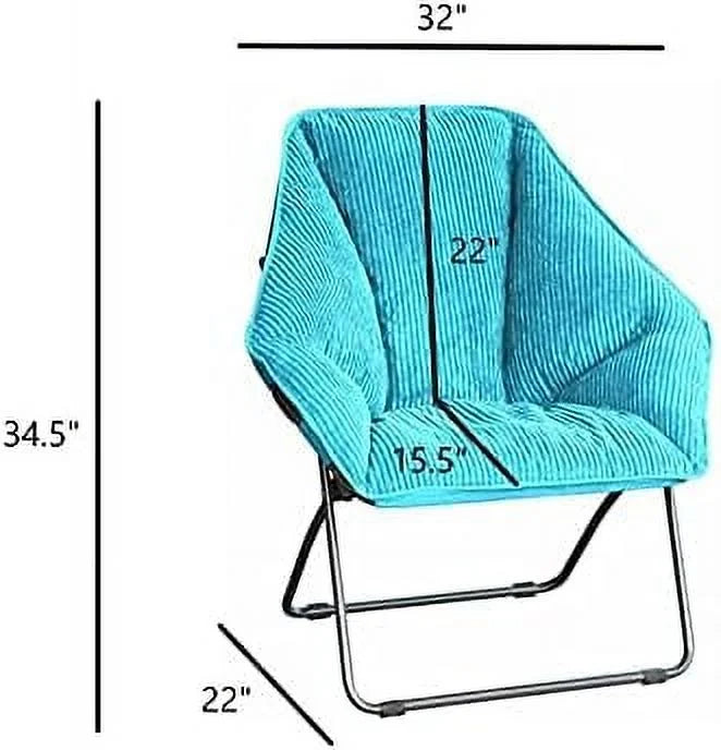 Teal Corduroy Foldable Accent Chair R163
