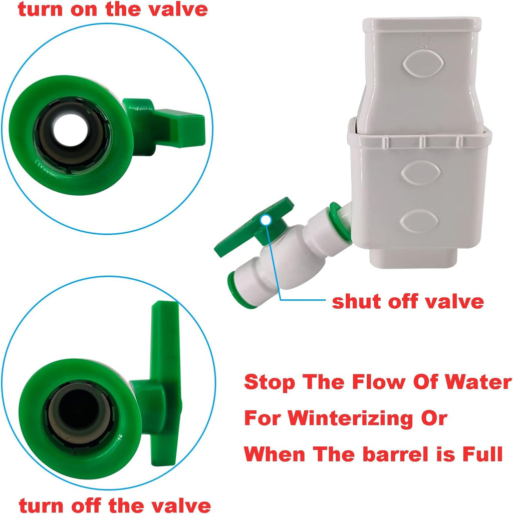 Rain Barrel Diverter Kit with Shut Off Valve for 2'' x 3'' Standard Gutter Downspout B2324