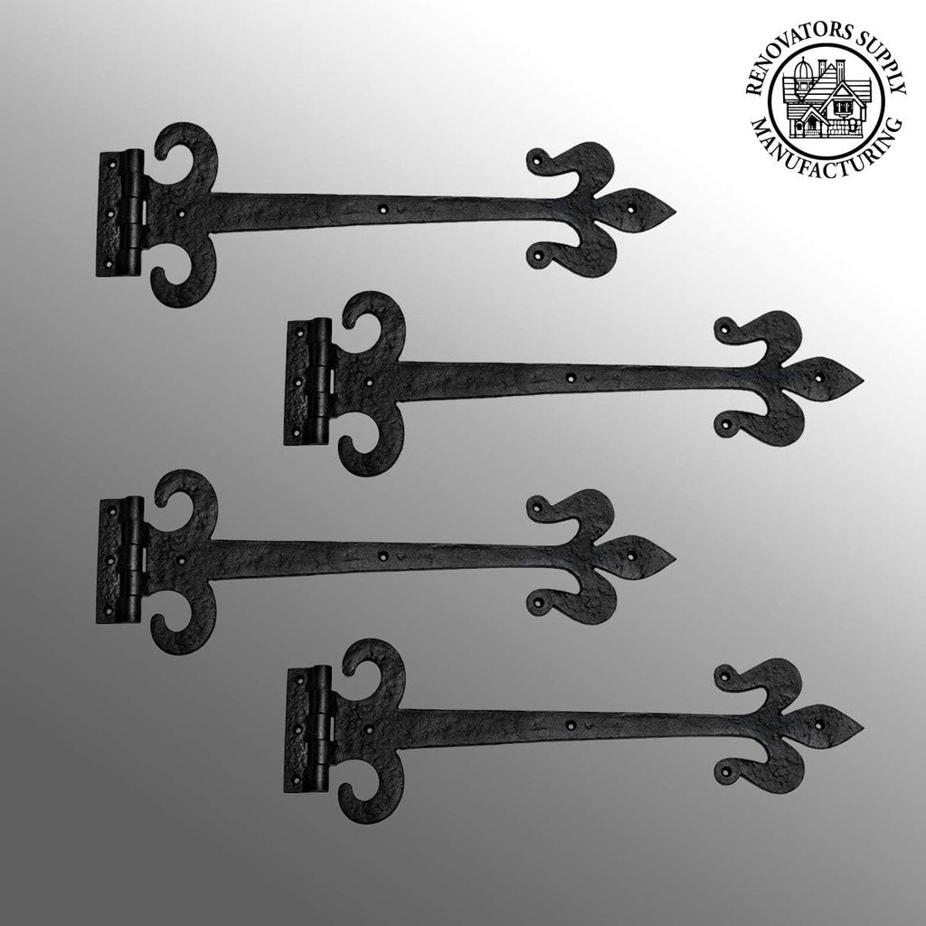 Black Wrought Iron Door Strap Hinge 18 Long Pack of 4 N87049