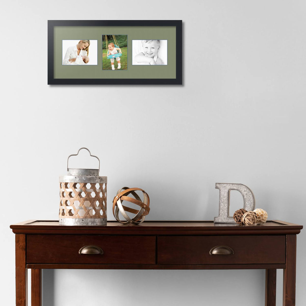 Satin Black Collage Picture Frame with 3 Openings for 5x7 Photos P473