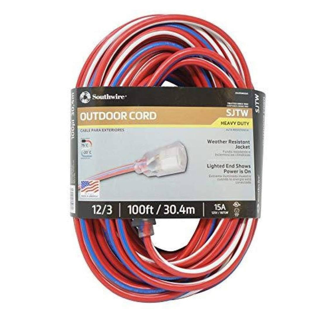 100-Feet 12/3 Extension Cord with Lighted End T995842