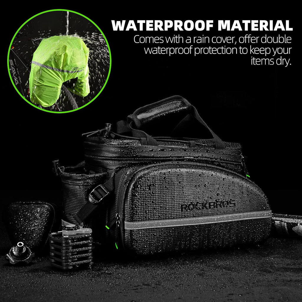 Waterproof Carbon Leather Bike Rack Trunk Bag V240383