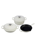 White 5 Pc Cast Iron Set N178