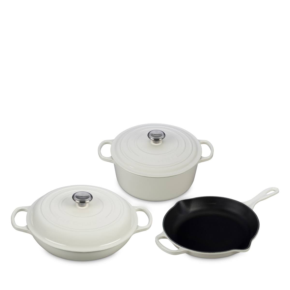 White 5 Pc Cast Iron Set N178
