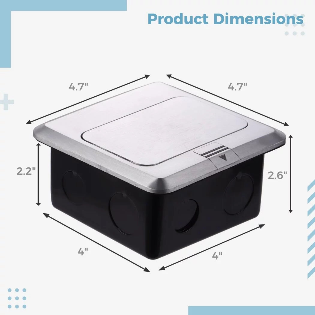Waterproof Electrical Recessed Outlet Box with 20A Tamper-Resistant Receptacle & 4.8A USB Chargers K511794