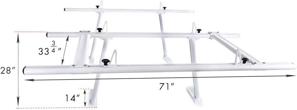Aluminum Pickup Truck Ladder Rack with Cantilever Extension D6945