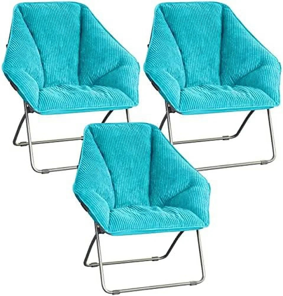 Teal Corduroy Foldable Accent Chair R163