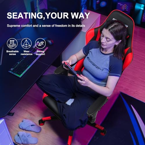 Blue Gaming Chair with Footrest H82873