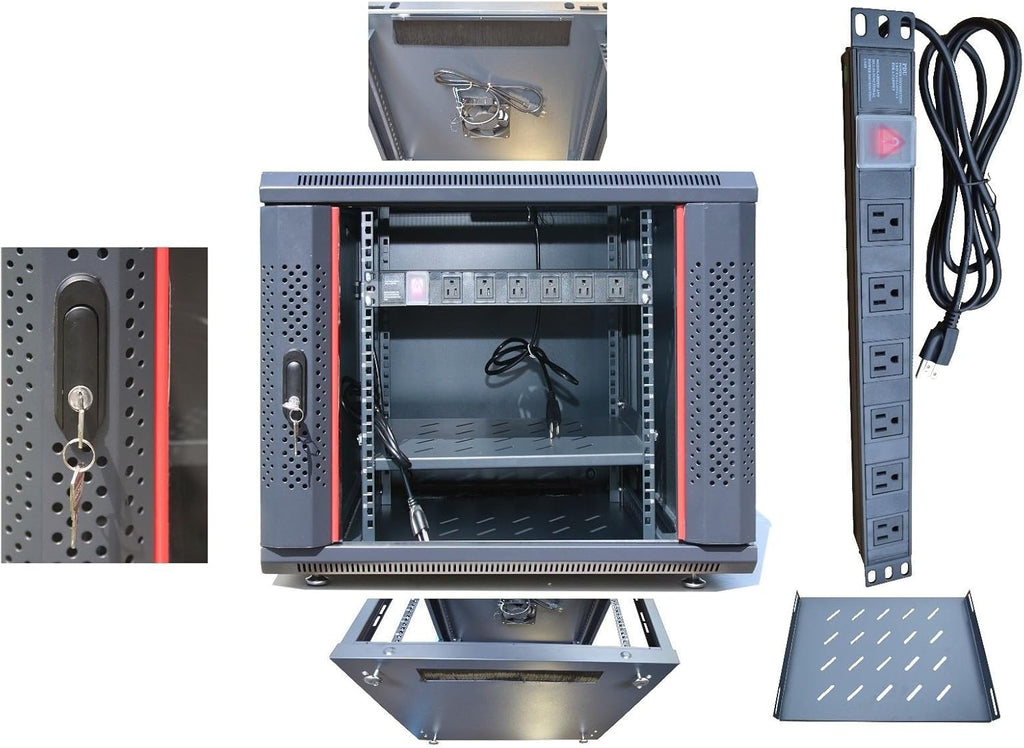 12U 35 Inch Deep Locking Server Rack Cabinet C726