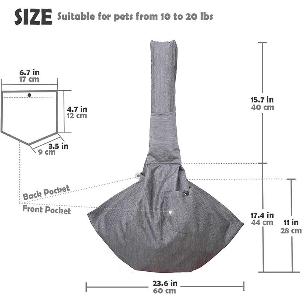 Dog Sling Carrier with Adjustable Padded Shoulder Breathable Mesh Q1482