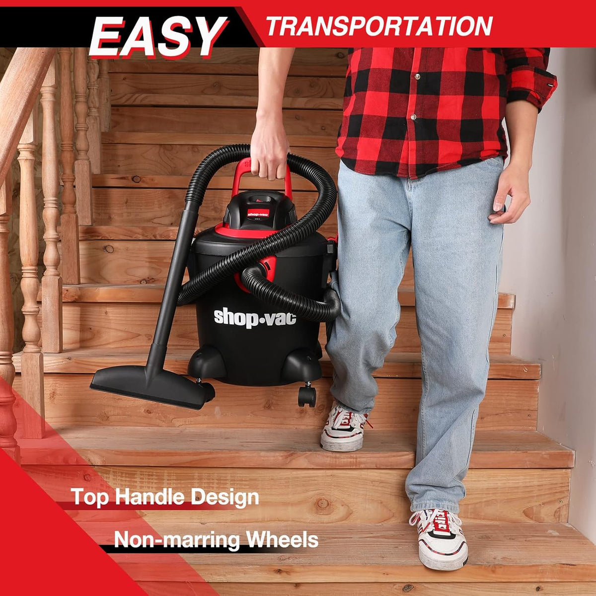 5 Gallon 2.0 Peak HP Wet/Dry Vacuum with Collapsible Handle T2026