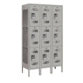 Gray Triple Tier Vented Metal Locker U74918