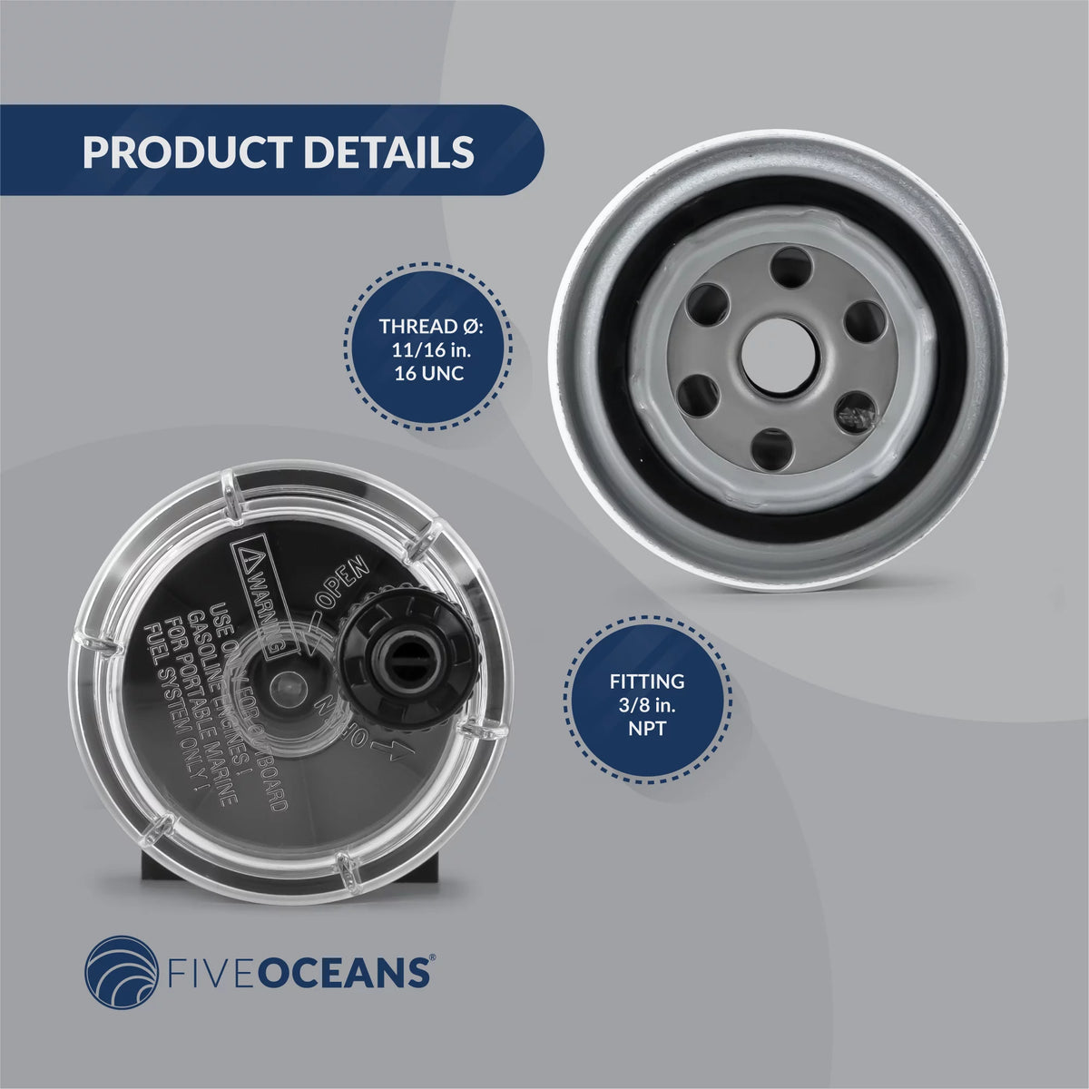 Fuel Filter Water Separator with Clear Bowl H5454