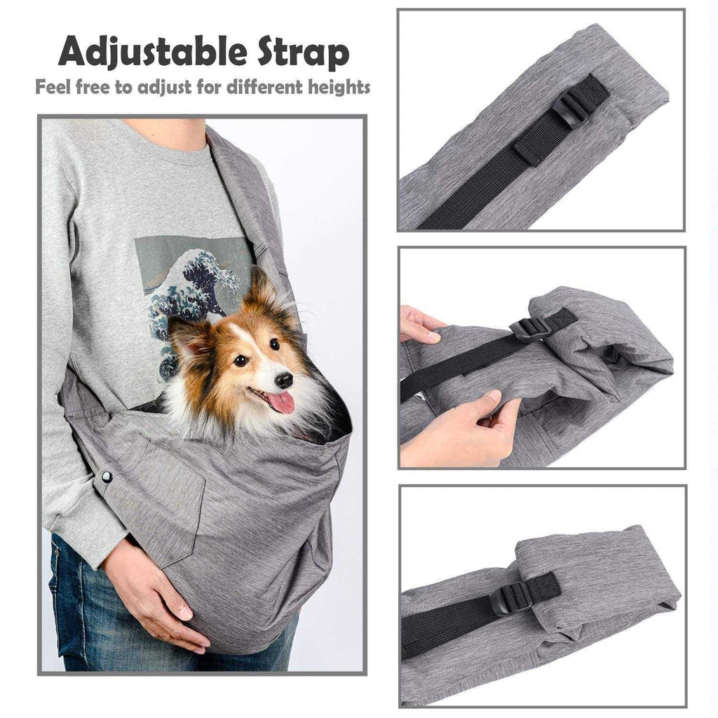 Dog Sling Carrier with Adjustable Padded Shoulder Breathable Mesh Q1482