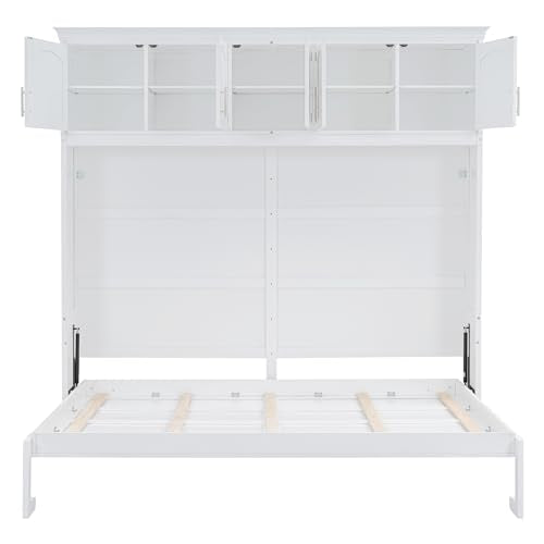 Full Size Murphy Bed with Drawer, Gray W573