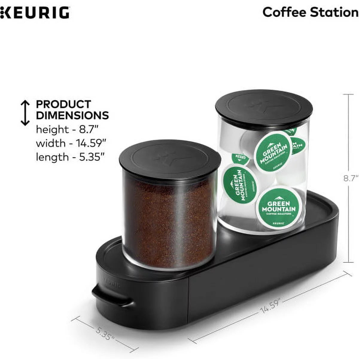 Black Ground Coffee & K-Cup Pod Storage Unit G6983