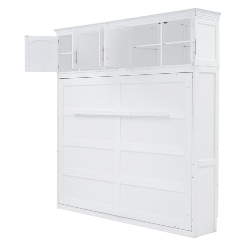 Full Size Murphy Bed with Drawer, Gray W573