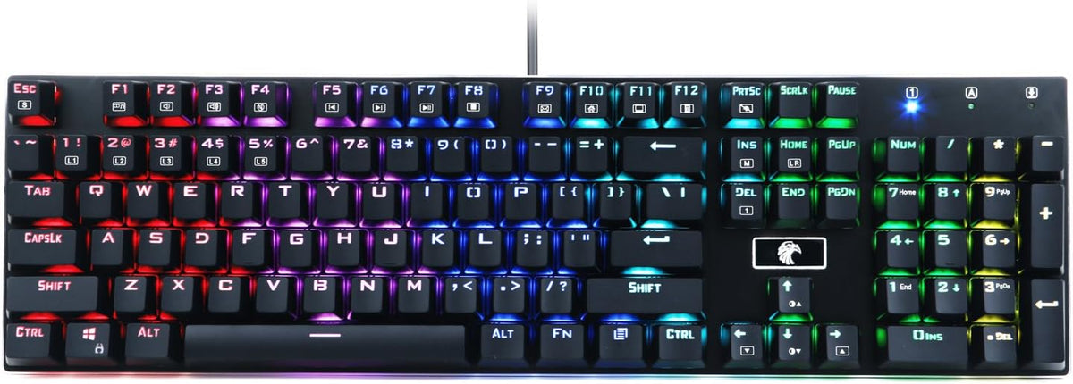RGB Mechanical Gaming Keyboard, Blue Switches, Wired 104 Keys I49607