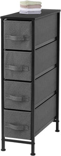 Narrow 4 Drawer Vertical Storage Tower with Fabric Bins Z867733