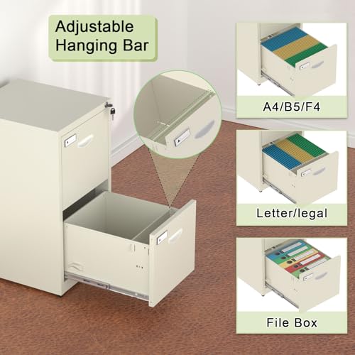 Black 2 Drawer Metal File Cabinet with Lock X167617