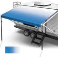 18oz Vinyl Camper Awning Replacement with Awning Anchor Kits & Pull Tension Strap, 16', Green Fade V25067