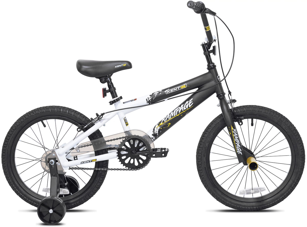 18 in. White and Black Bike W971