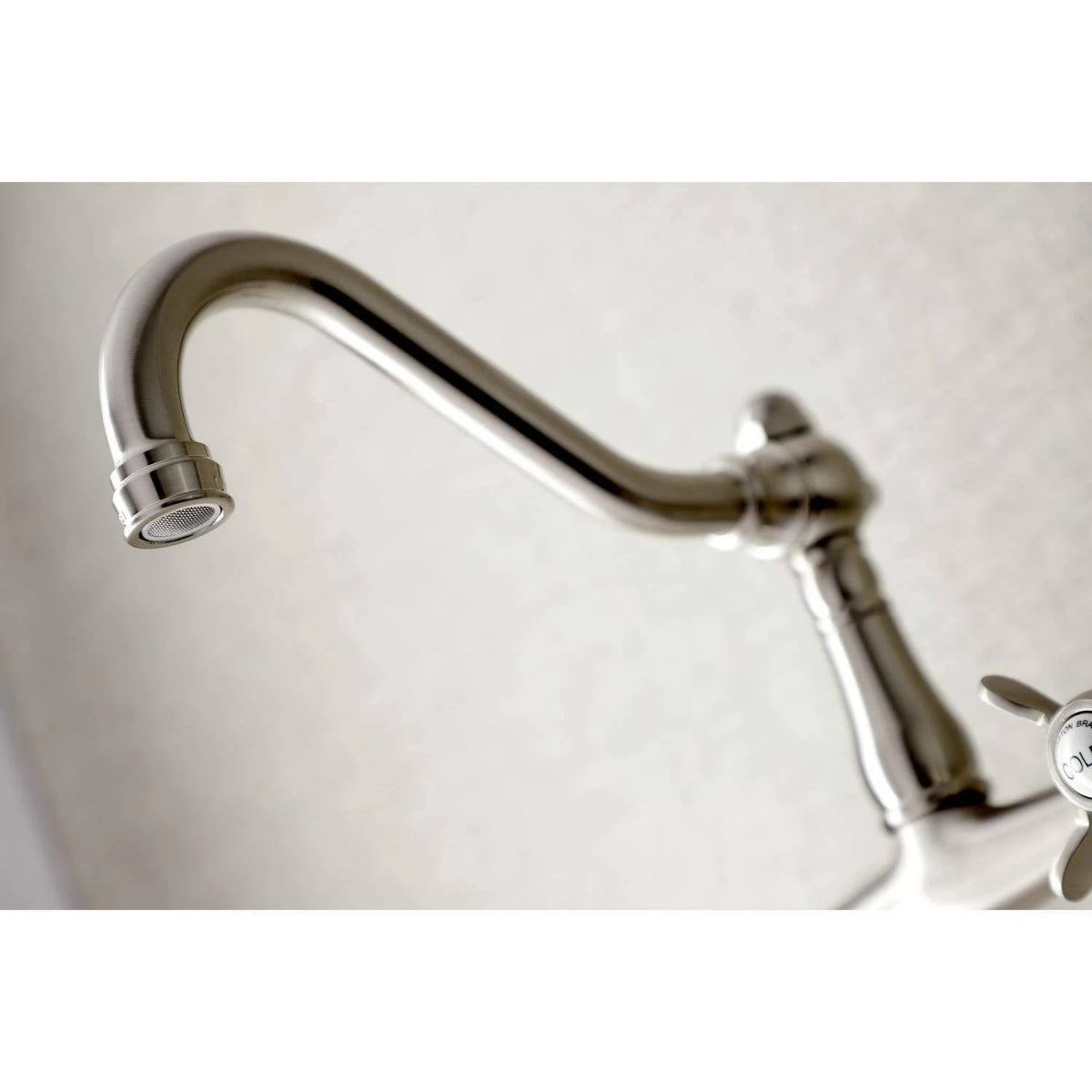 8x22 Center Wall Mount Bathroom Faucet, Brushed Nickel X242847