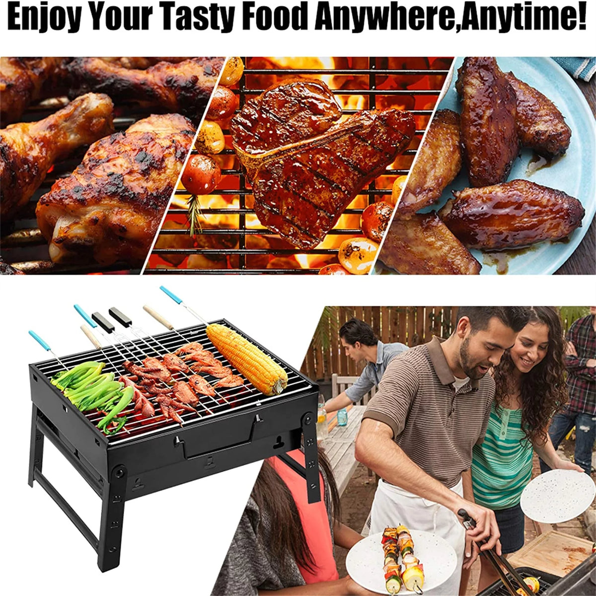 Charcoal Portable Folding BBQ Grill D844