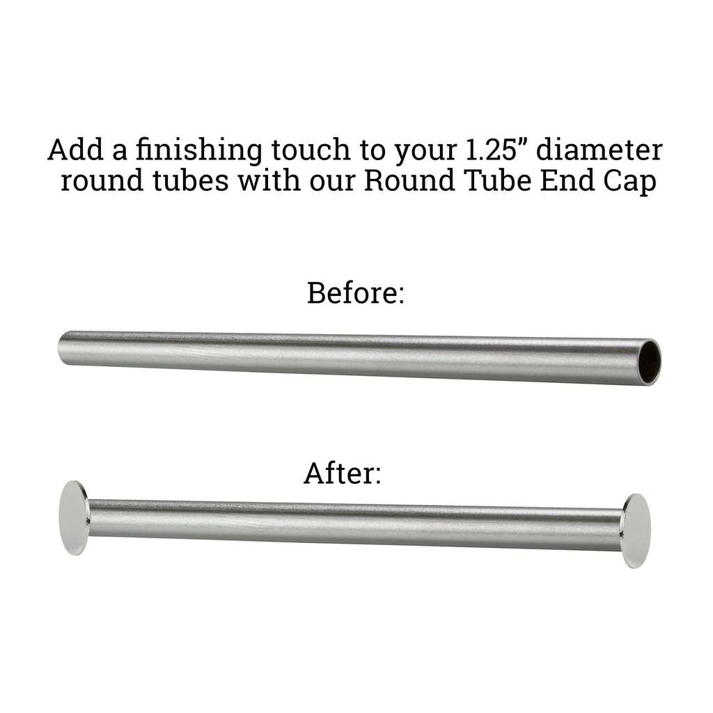 Chrome Round Hangrail End Cap for 1.25" Diameter Tubes, 50 Pack B696
