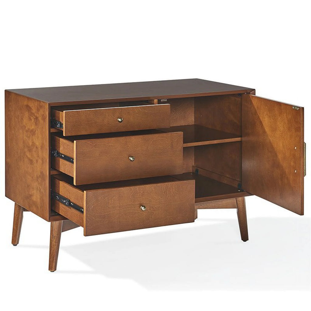 Mid-Century Wood Media Console Table in Mahogany B768