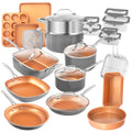 32 Pcs Nonstick Cookware Bakeware and Food Storage Set F390695