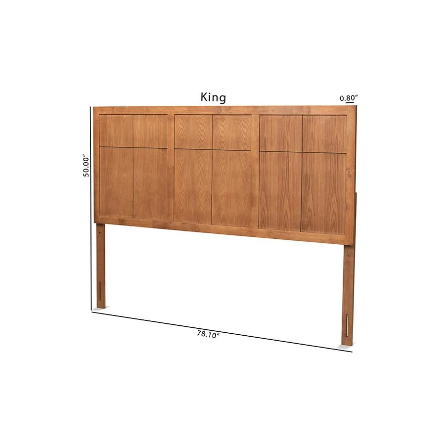 King Size Ash Walnut Finished Wood Headboard G2268