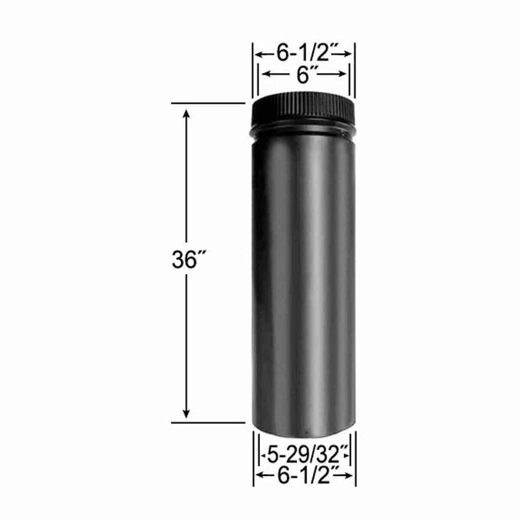 6 x 36 DSP Double Wall Black Stovepipe B63367