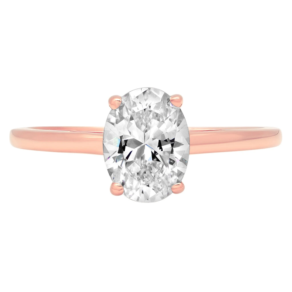 14K Rose Gold Solitaire Engagement Ring F651030