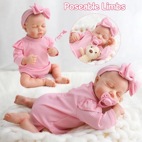 18 Inch Sleeping Baby Doll with Magnetic Pacifier F98255