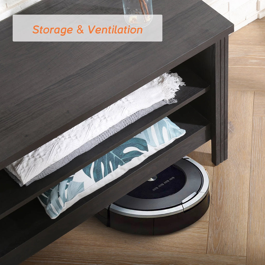 Black TV Stand with 6 Storage B610