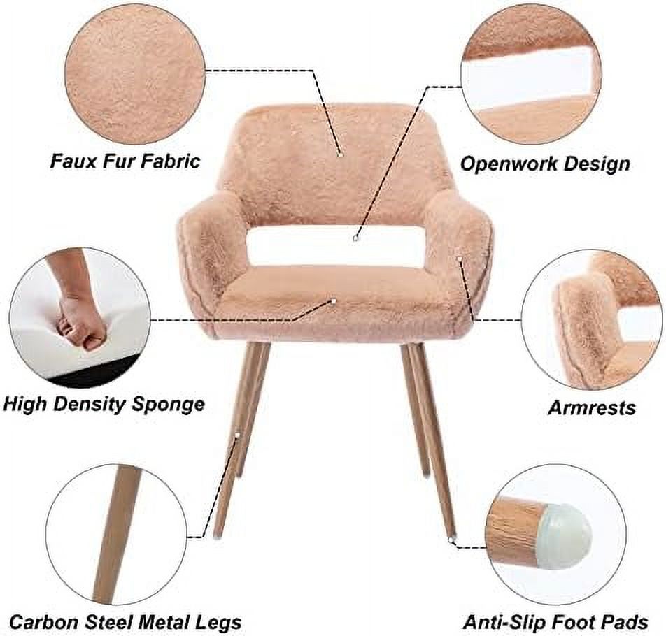 Faux Sherpa Accent Armchair with Metal Legs Q98080