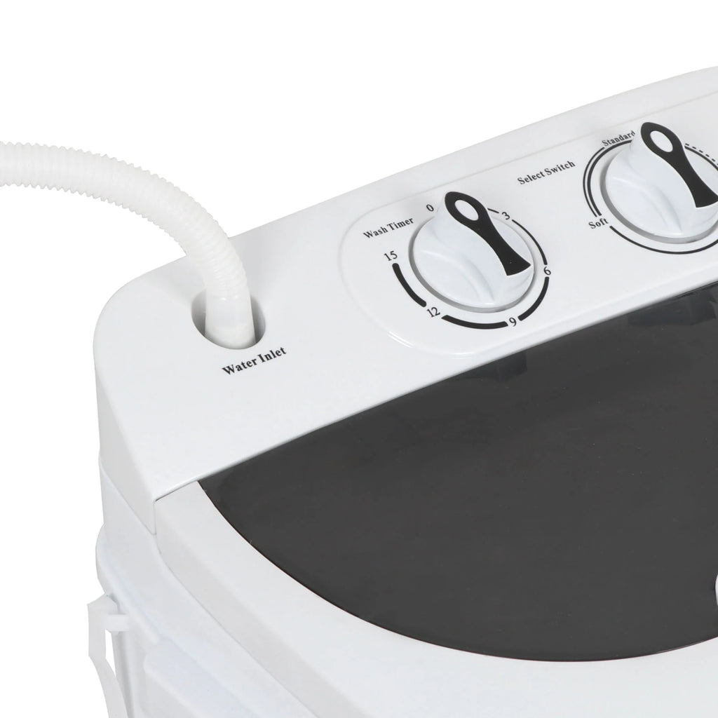 Twin Tub Portable Compact Wash Machine 13lbs Semi-Automatic White E5776