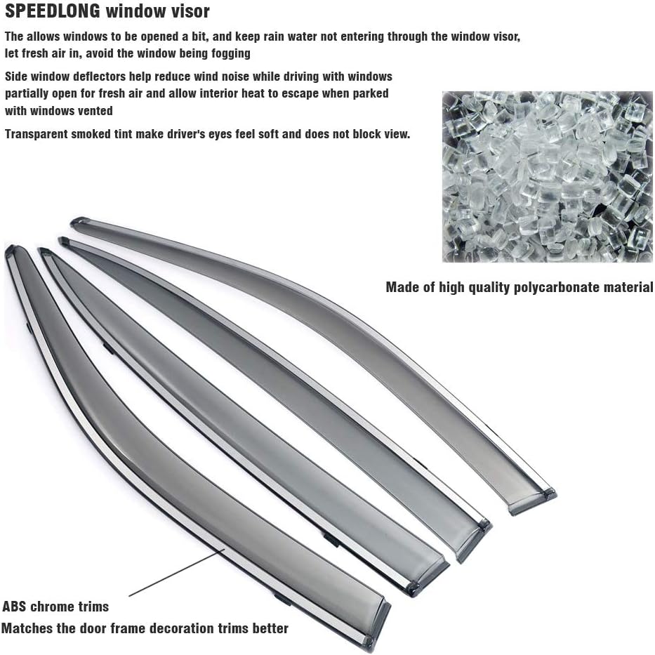 Car Window Visor Vent Shade Deflector Sun/Rain/Fog Guards P21333