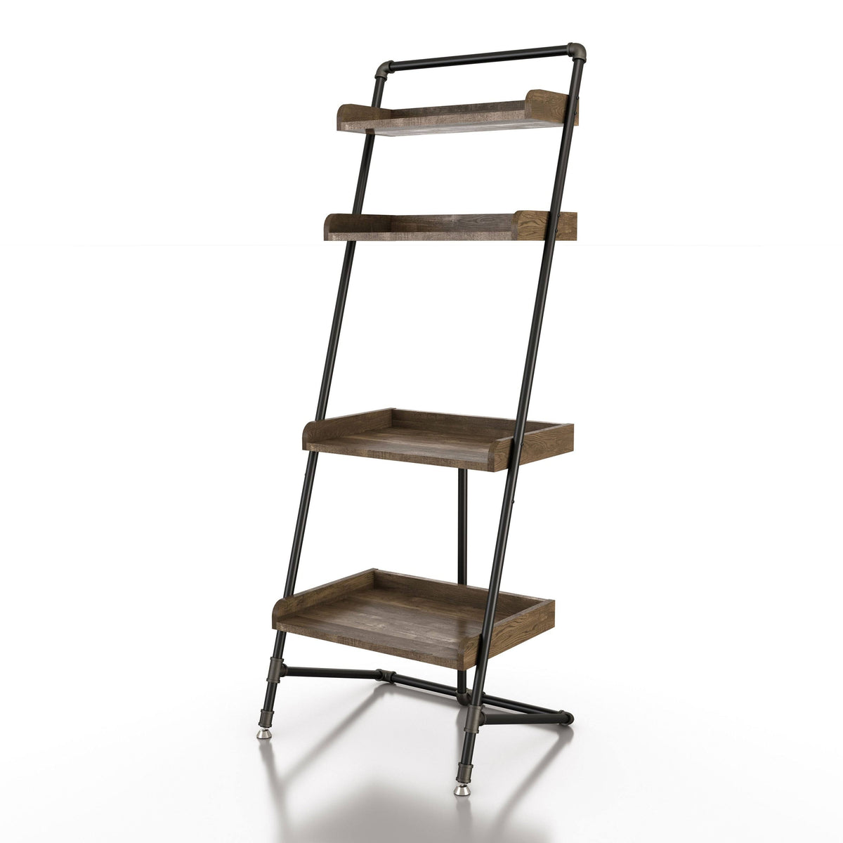 Vintage Grey Oak 3-Piece Desk and Display Shelf Set N62209