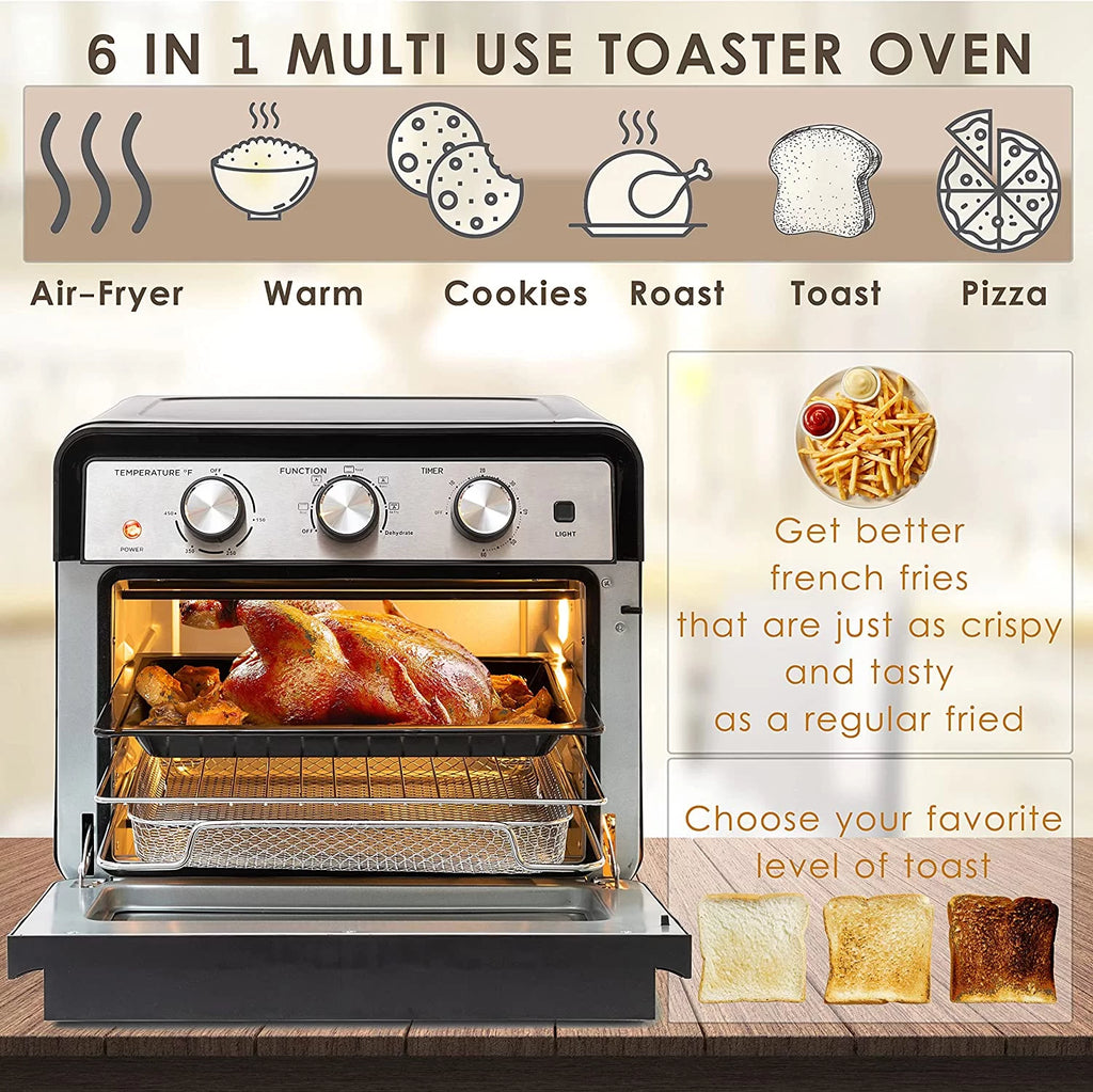 6-in-1 Air Fryer Toaster Oven 23 Quart Black Convection Oven G961590