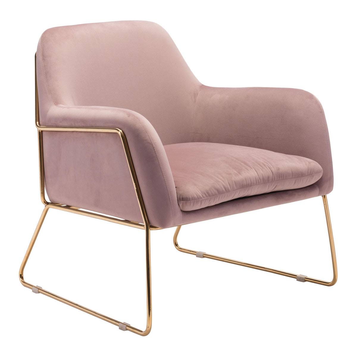 Pink Velvet Arm Chair L97119
