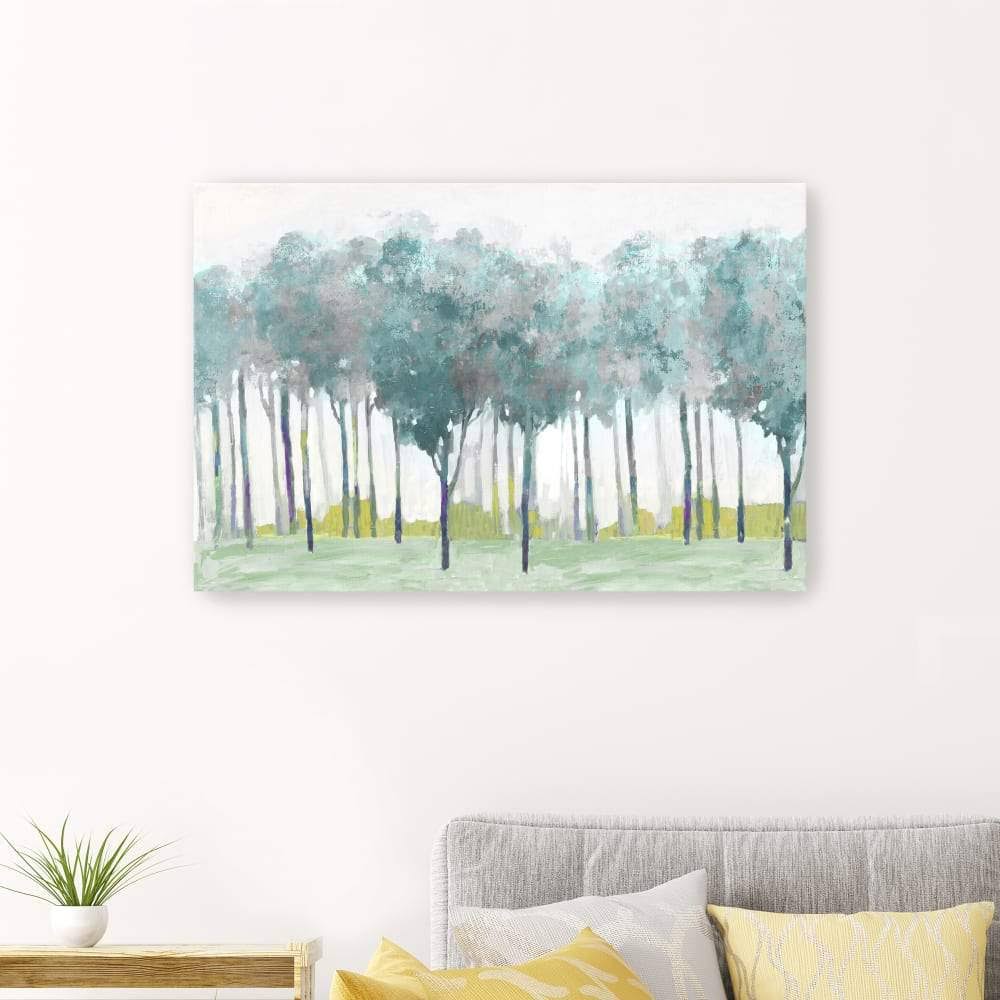 Teal Silver Canvas Giclee E93503