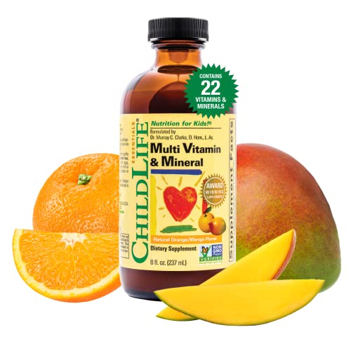 Kids Liquid Multivitamin and Mineral Supplement, Gluten-Free, Non-GMO, Orange & Mango, 8 Fl Oz X425962