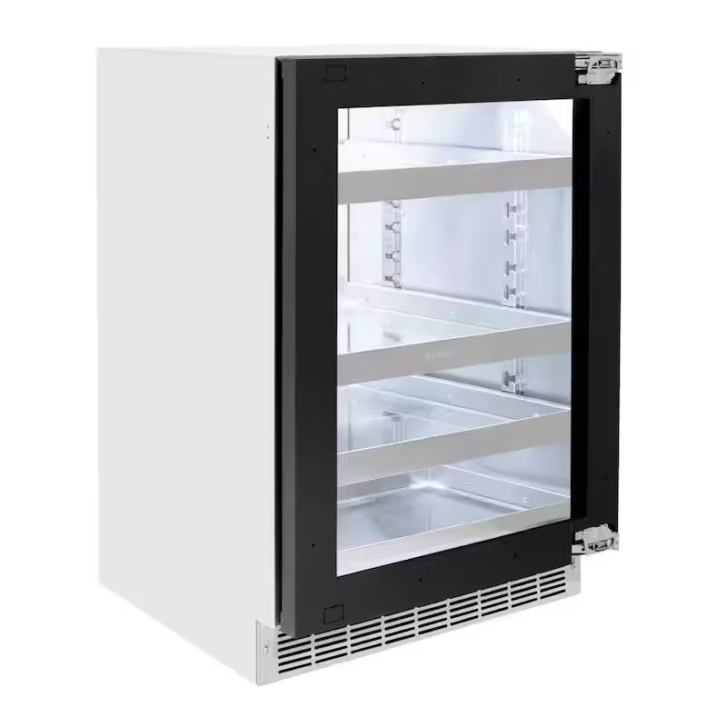 24 in. Single Zone 151-Can Panel Ready Beverage Fridge with Glass Door U794787