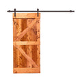 Red Walnut Stained Pine Wood Interior Sliding Barn Door with Hardware Kit B8856